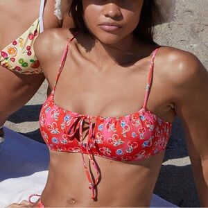 Pacsun Eco Red Cherry Salina Keyhole Tank Bikini Top Sz S
